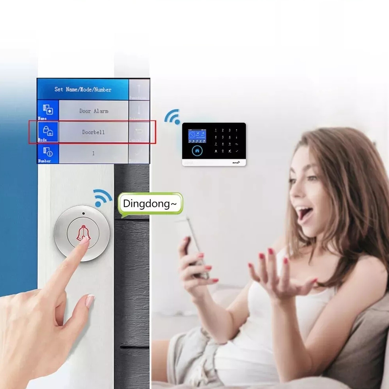 Wireless Smart House App Control Alarm System for Home Burglar Security Alarm.