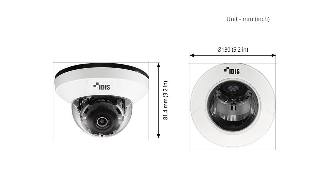 IDIS IP Camera Dome 2 Megapixel (1080p) NDAA Complaint DC-D4217RX-2.8mm