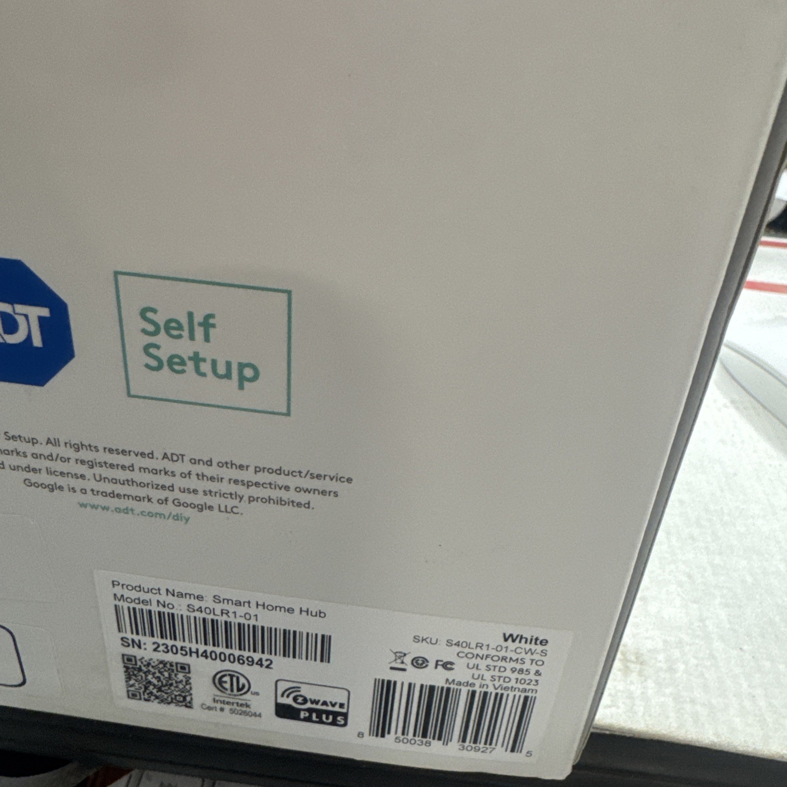 New & Sealed ADT Self Setup Smart Home Hub White (S40LR1-01) W/ Activation Code