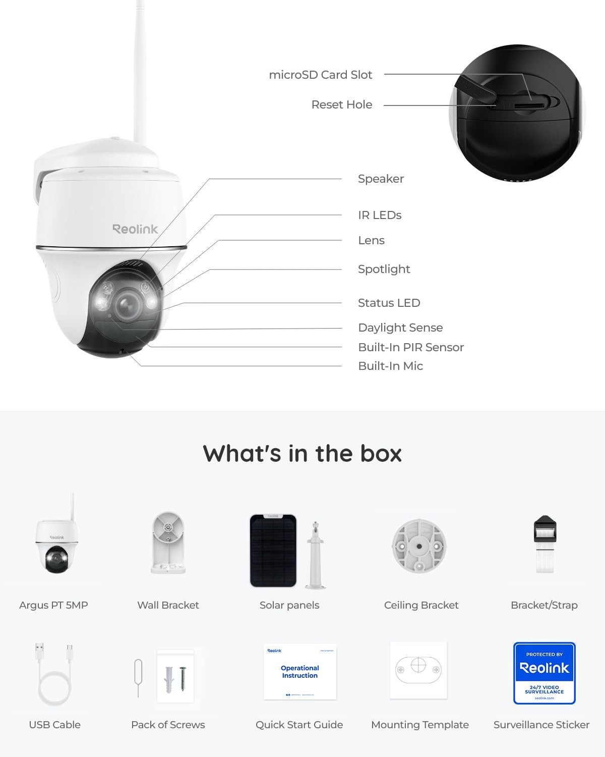 REOLINK Solar Security Cameras Wireless 1 Count (Pack of 1), (1) White