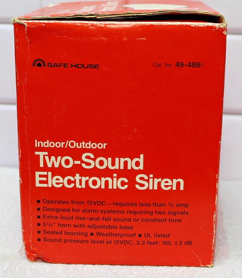 Safe House 49-488F Two Sound Electronic Siren Horn Radio Shack New Boxed WManual