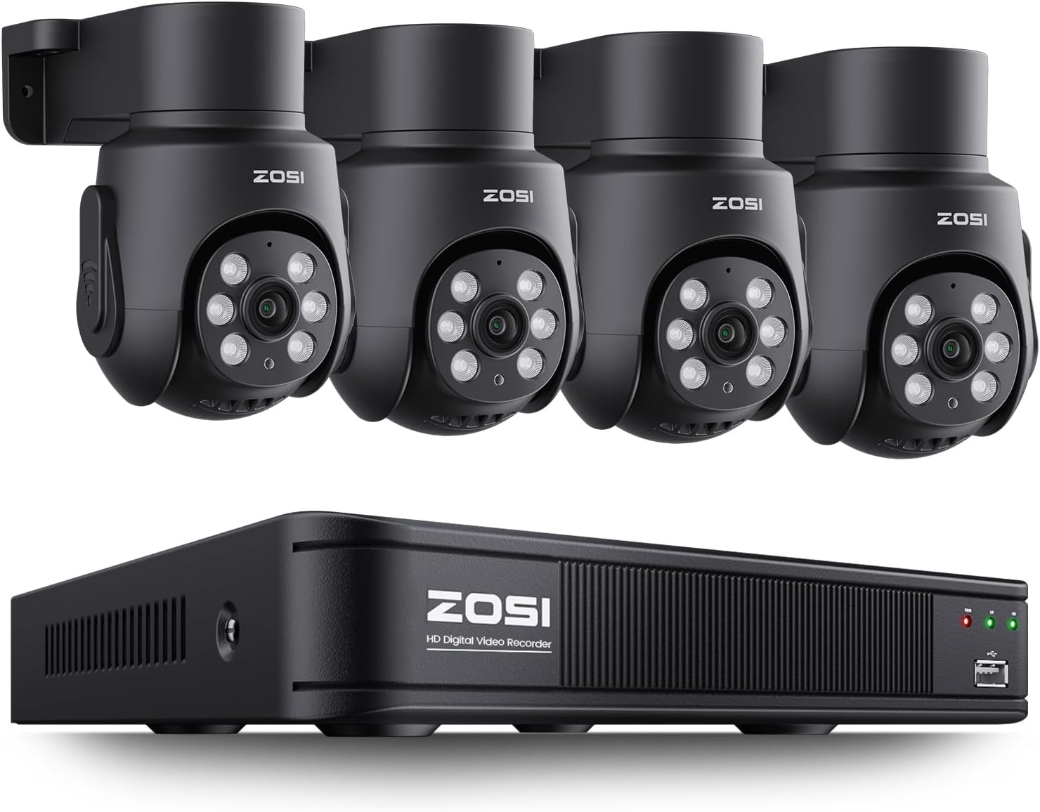 Pan Tilt Security Camera ZOSI 1080P 8CH Audio Recording Night Vision