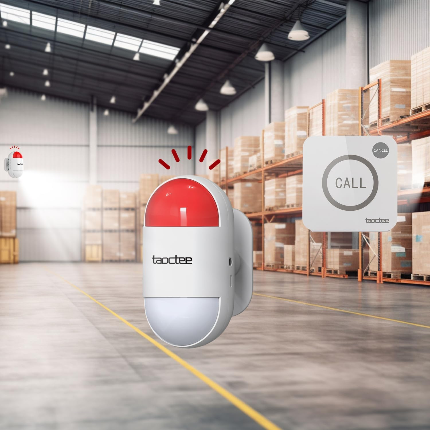 Panic Button Alarm for House Remote Control Strobe Siren Alarm System Sound & Li