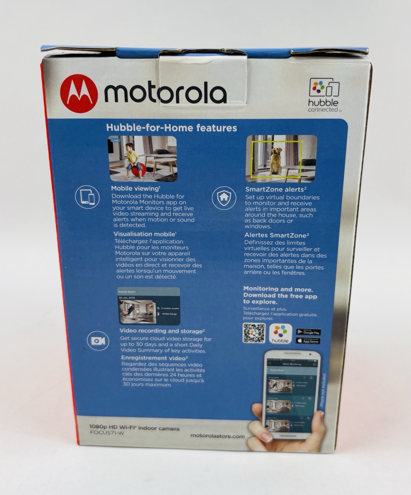 Motorola FOCUS71-W 1080p HD Wi-Fi Indoor Security Camera Night Vision Two-Way