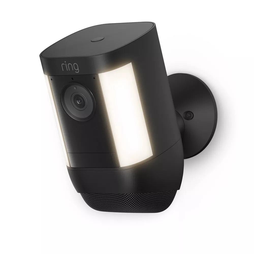 Ring Spotlight Cam Pro Battery 2K HD Dual-Band WiFi 3D Motion Black Excellent