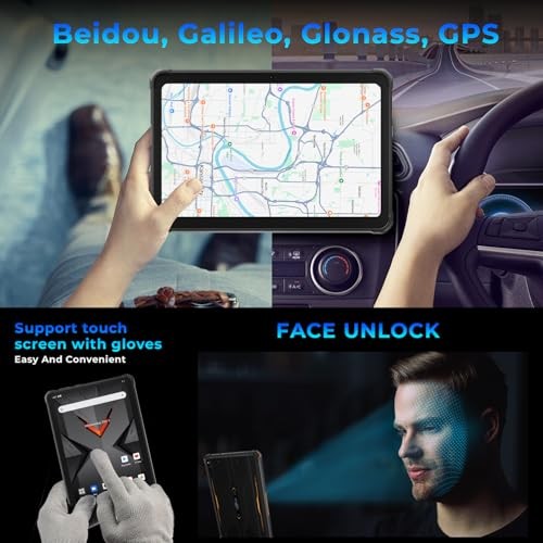 R8 Waterproof Tablet Android 14, 10.1inch HD+ Rugged Tablet, 10800mAh, Orange
