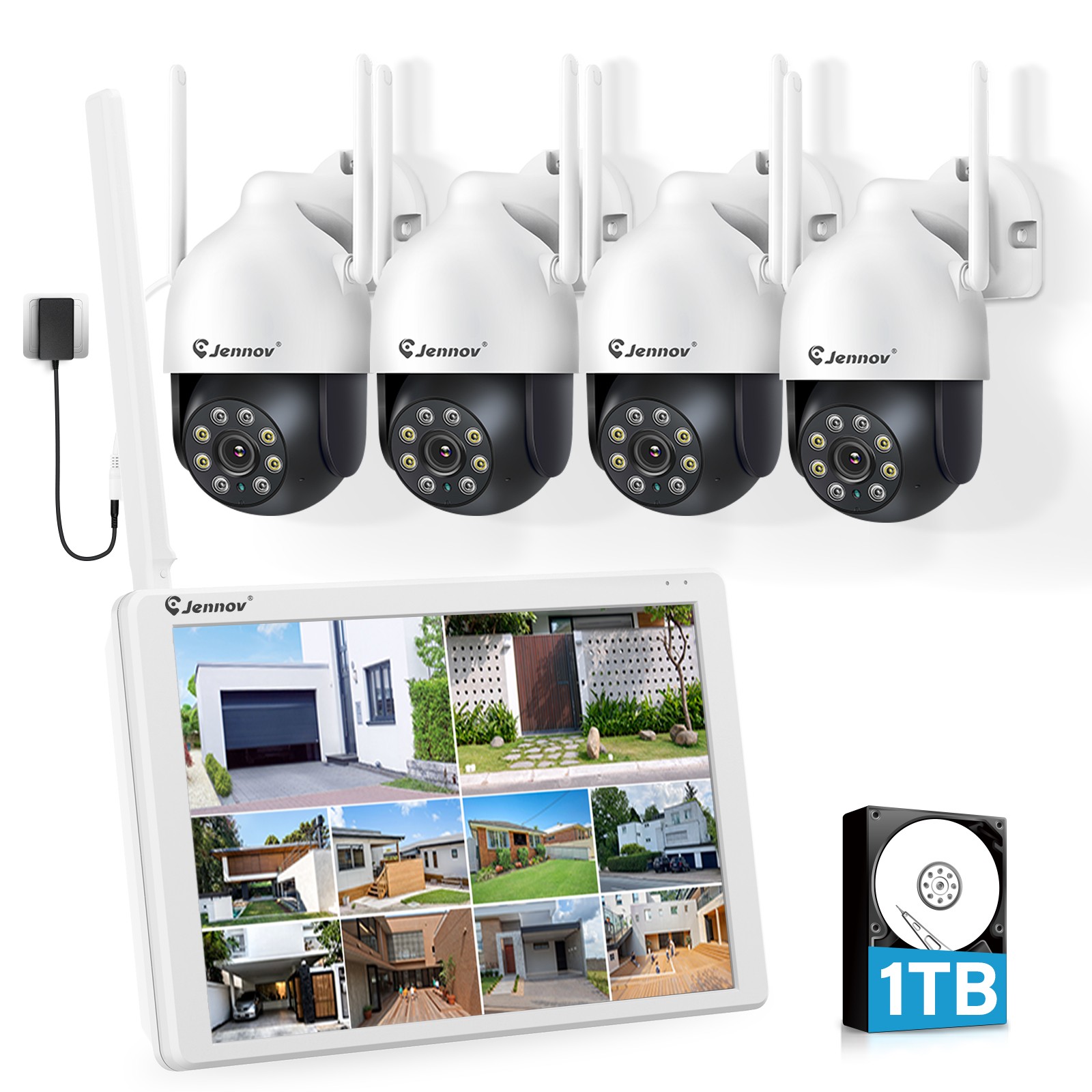 5MP PTZ Wireless Security Camera System 1TB HDD 10CH NVR Outdoor Auto Tracking