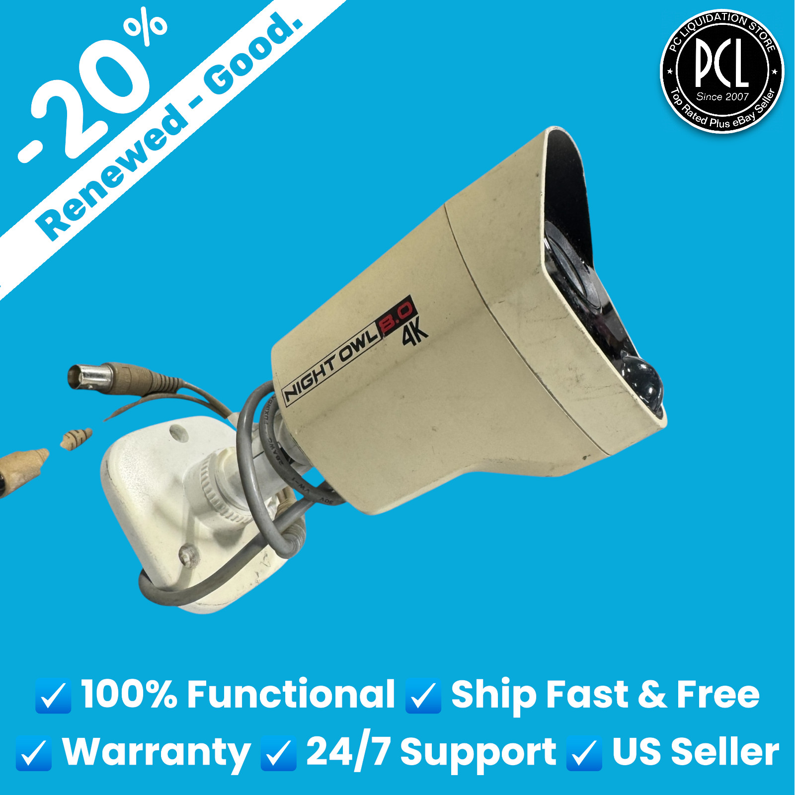 ✅ Night Owl 8.0 4K 8MP Security Camera CM-PTHD80W-BU -GOOD ✅