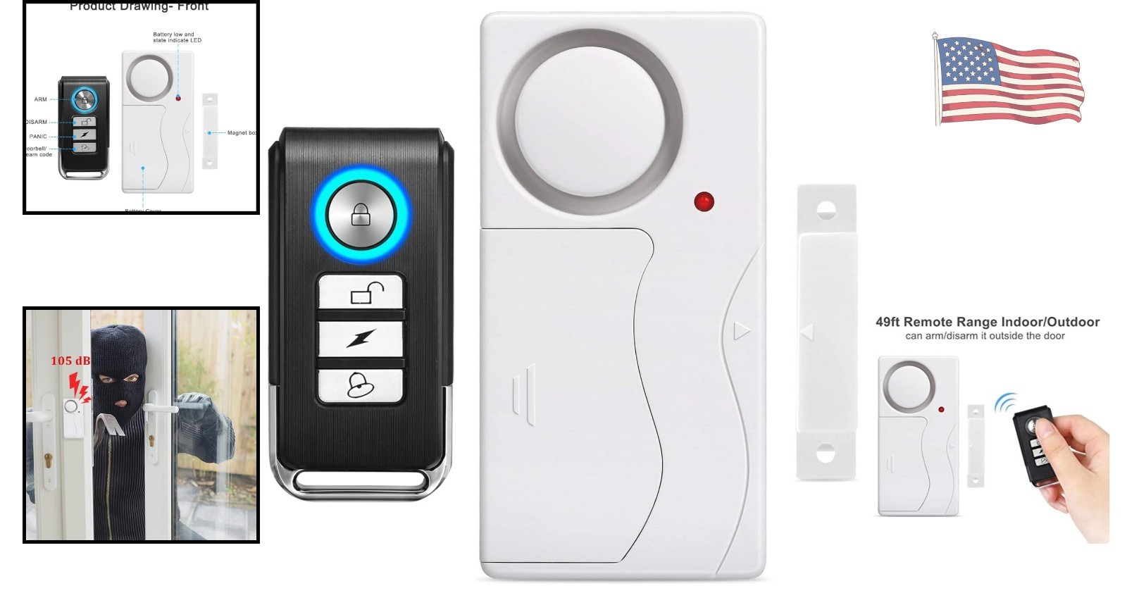 105dB Wireless Alarm System for Doors & Windows – Easy Installation & Operation