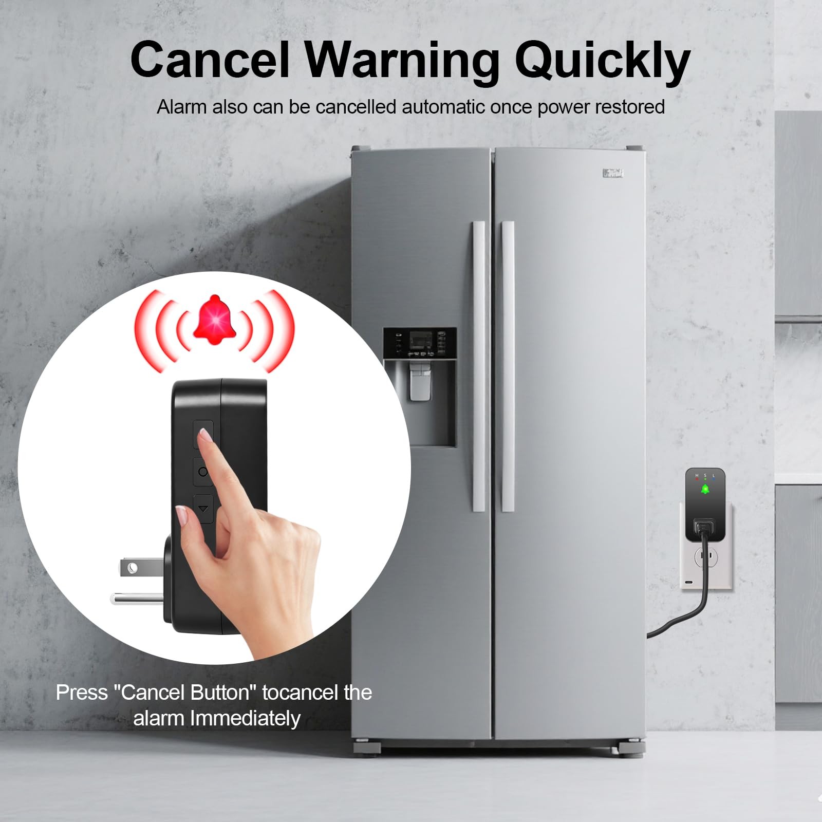 WiFi Power Failure Alarm, 110dB Freezer Alert with LED, App Notifications
