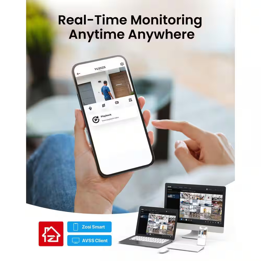 4K 8MP 8-Channel Poe NVR Smart Home Security Camera System with 4-Wired Outdoor
