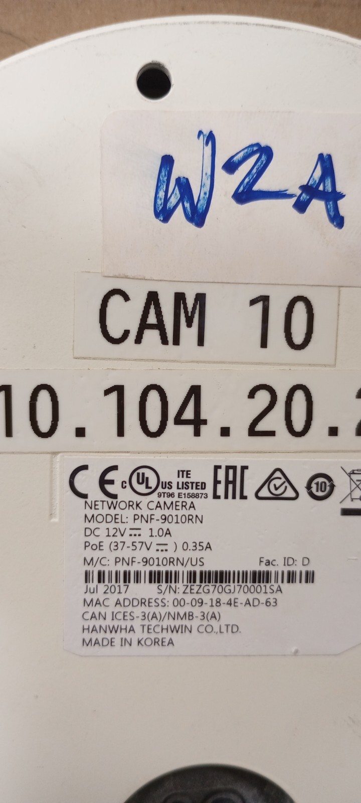 WiseNet used DEMO PNF-9010RN 12mp Fisheye IP Camera Hanwha Techwin