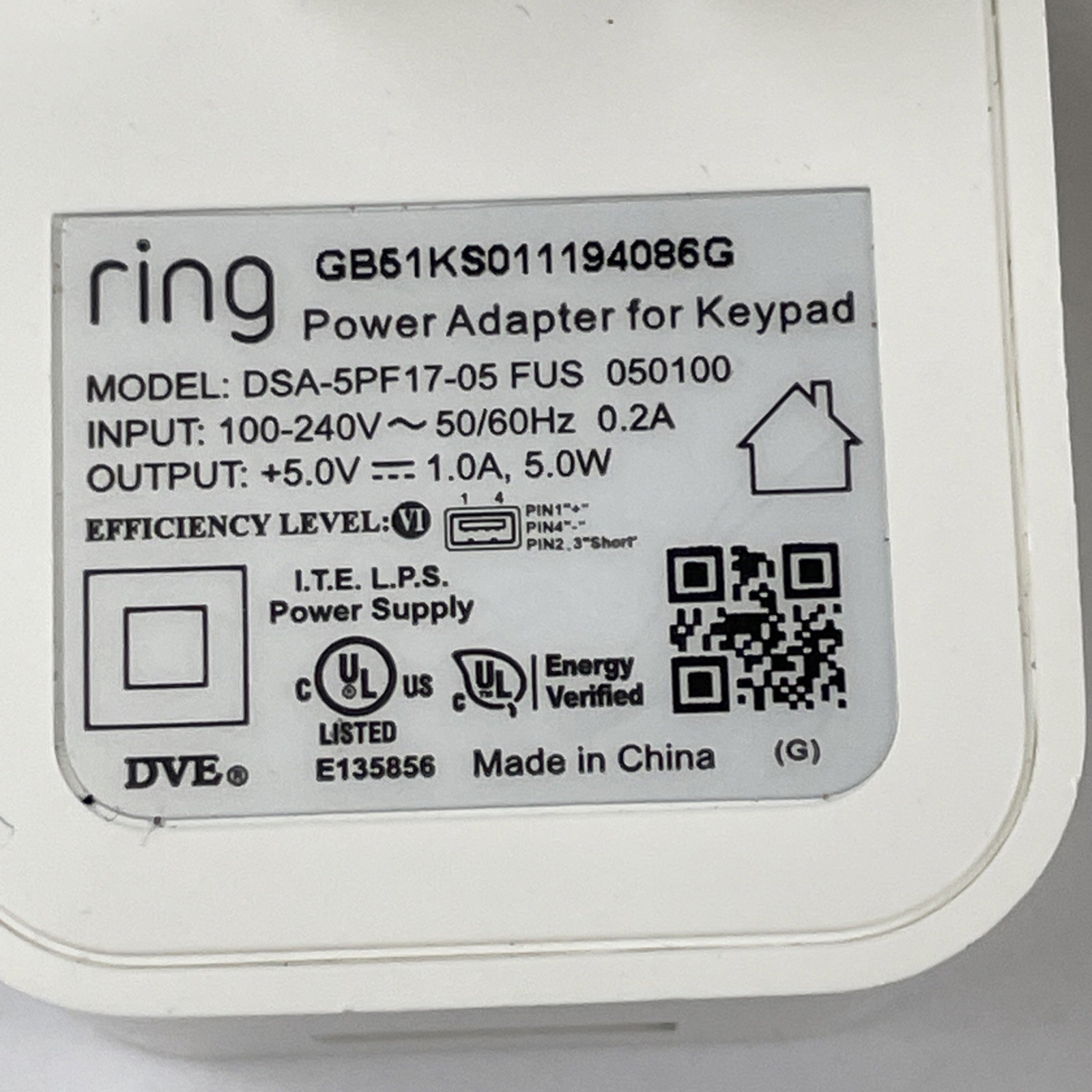 Ring Alarm Keypad (2nd Gen) with Power Adapter Supply (5AT2S7)
