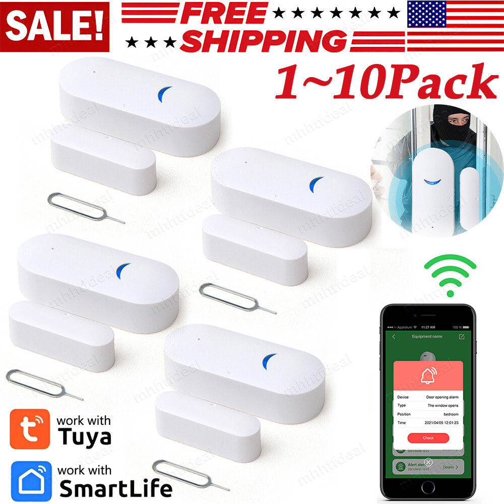 WiFi Door Sensor Window Magnetic Detector Burglar Alarm Home Tuya Security Lot