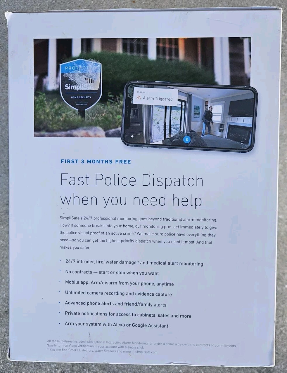 SimpliSafe HSK103 Home Security Kit with HD Camera 1444290 New Open Box