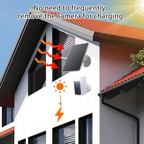 2 Pack Solar Panels Compatible with WYZE Battery Cam Pro, Solar 2 Pack-White