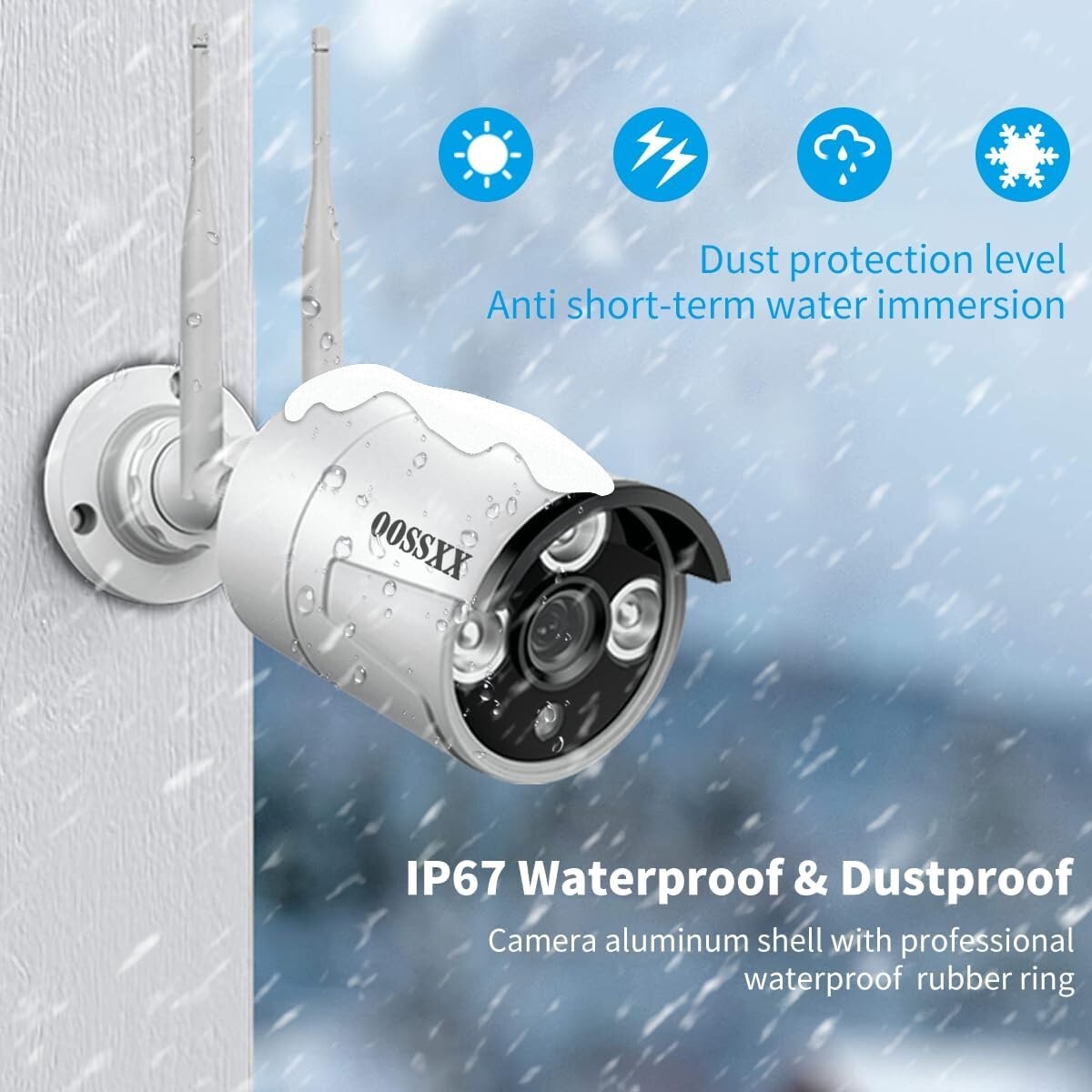 Dual Antennas for Wi-Fi Enhanced AI Human Detected 2K 3.0MP Wireless Security…