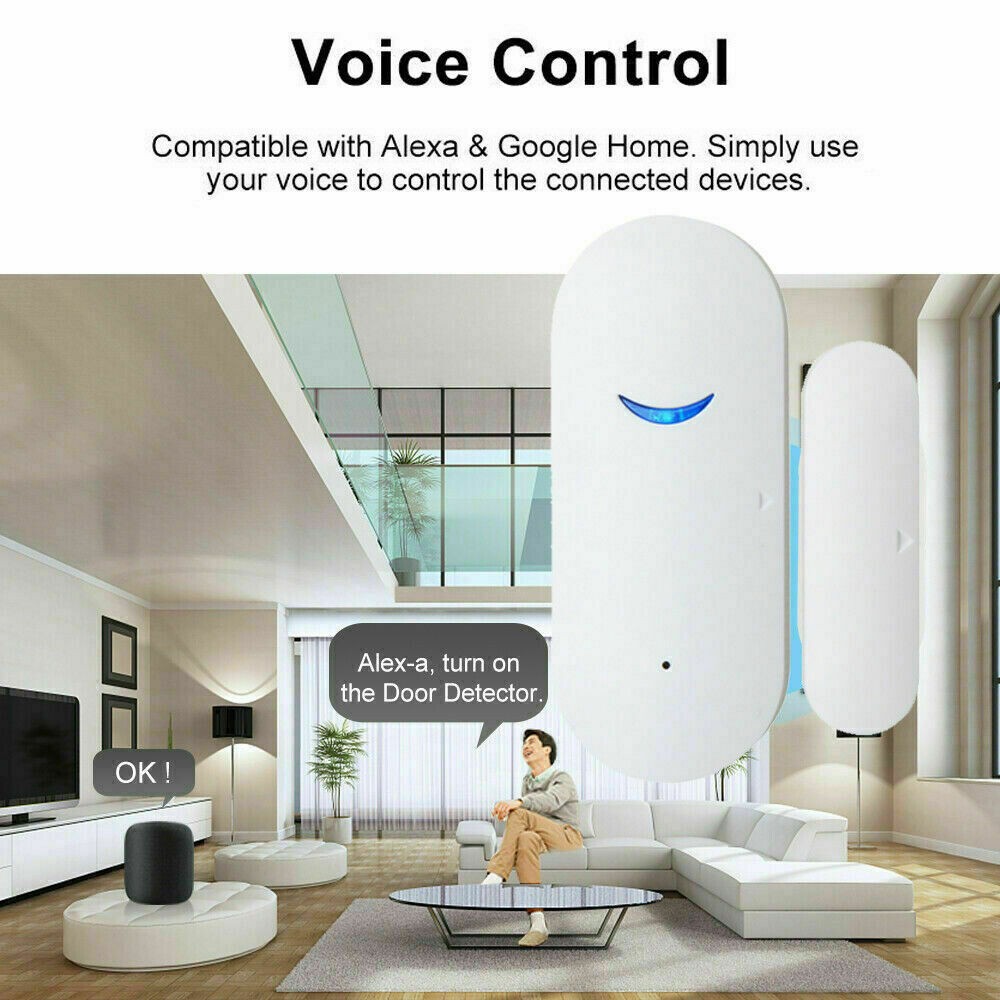 WiFi Door Sensor Window Magnetic Detector Burglar Alarm Home Tuya Security Lot