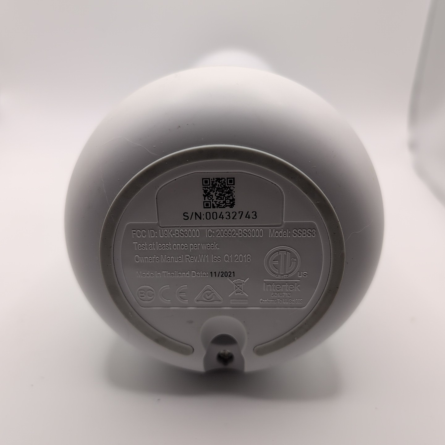 SimpliSafe SSBS3 Home Security Base Station Only with Power Cord – TESTED