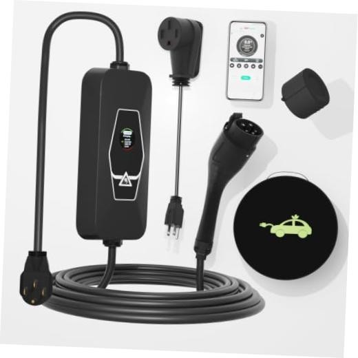 Level 2 EV Charger (WiFi, App, Plug and Play), 32 Amp, 240V Portable Electric