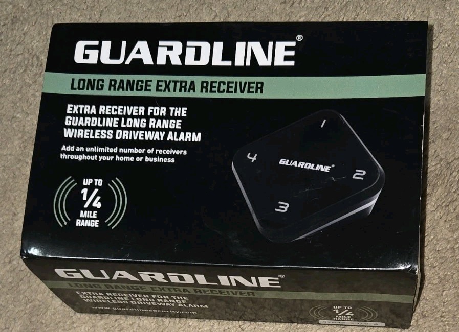 NEW Guardline 1/4 Mile Range LONG RANGE EXTRA RECEIVER Driveway Wireless Alarm