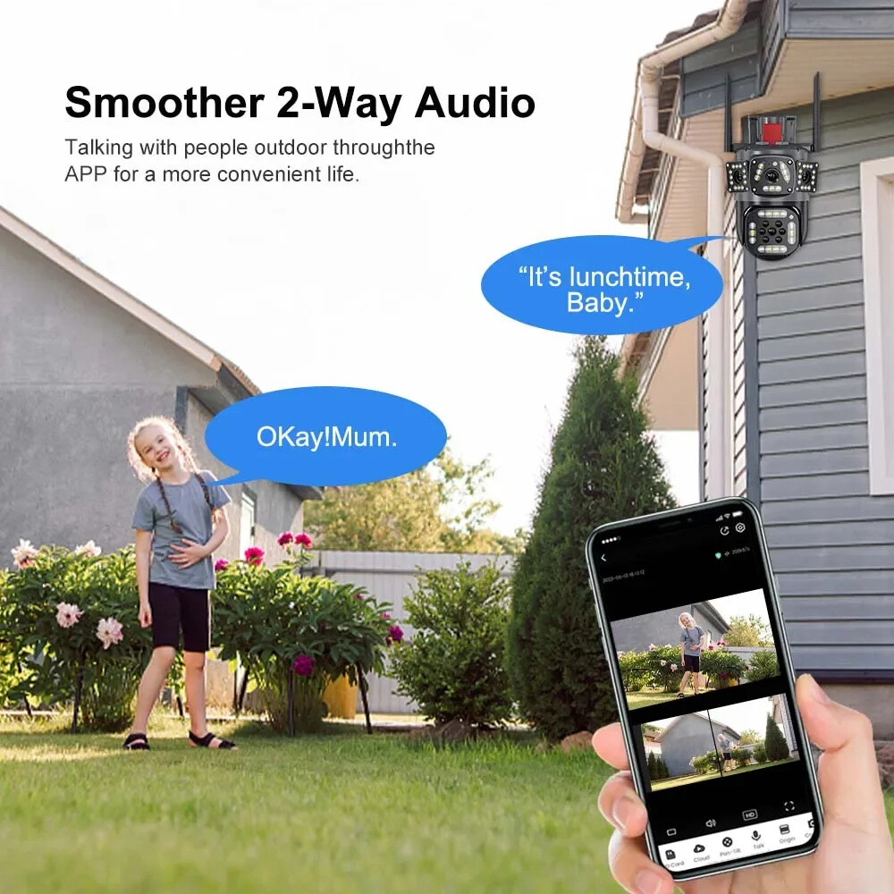 9MP 3 Lens 10X HD WiFi IP Camera Wireless Outdoor CCTV PTZ Home Security IR Cam
