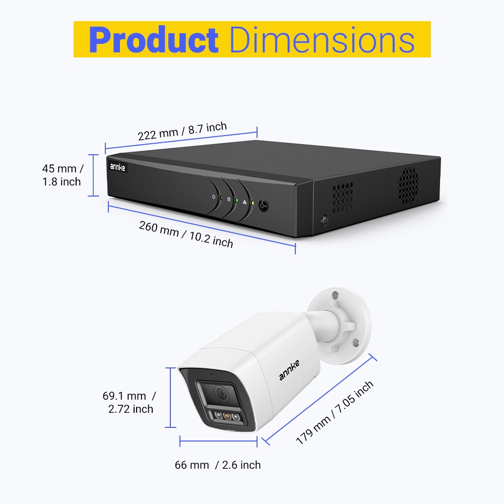 ANNKE 5MP Two Way Audio Security Camera System 8CH DVR AI Detection Color Night