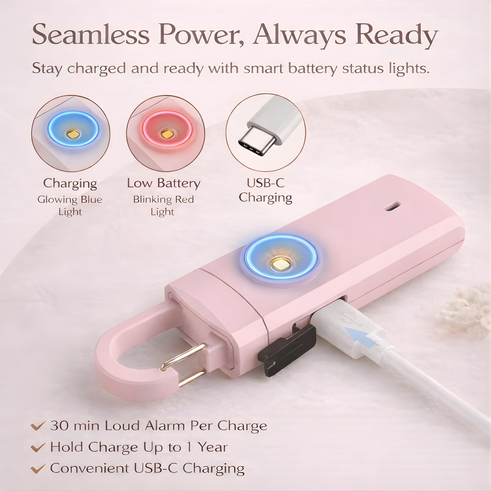 Personal Alarms for Women, Panic Button Self Defense Keychain with Clip-On De…