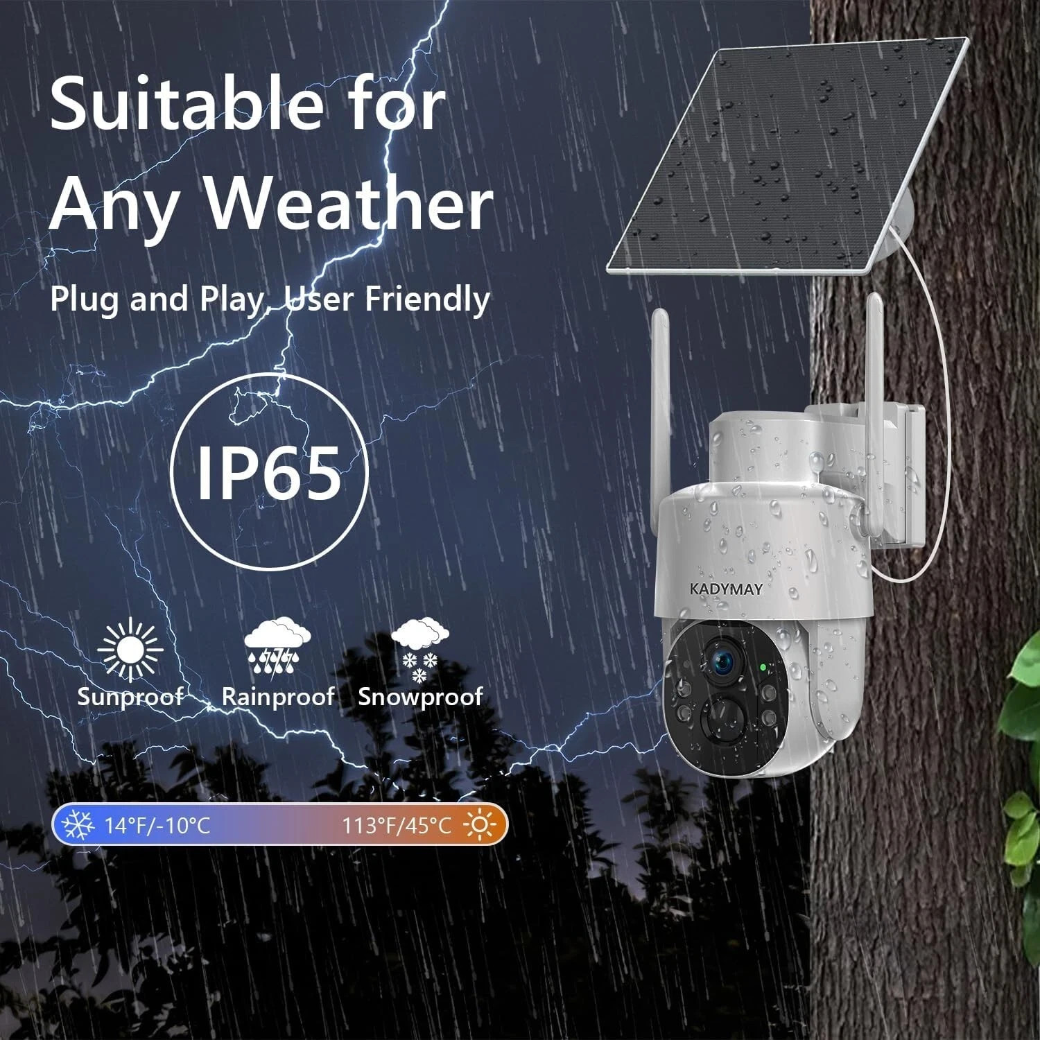 4G LTE Cellular Solar Security Camera No WiFi Outdoor 2K Night Vision & SIM Card