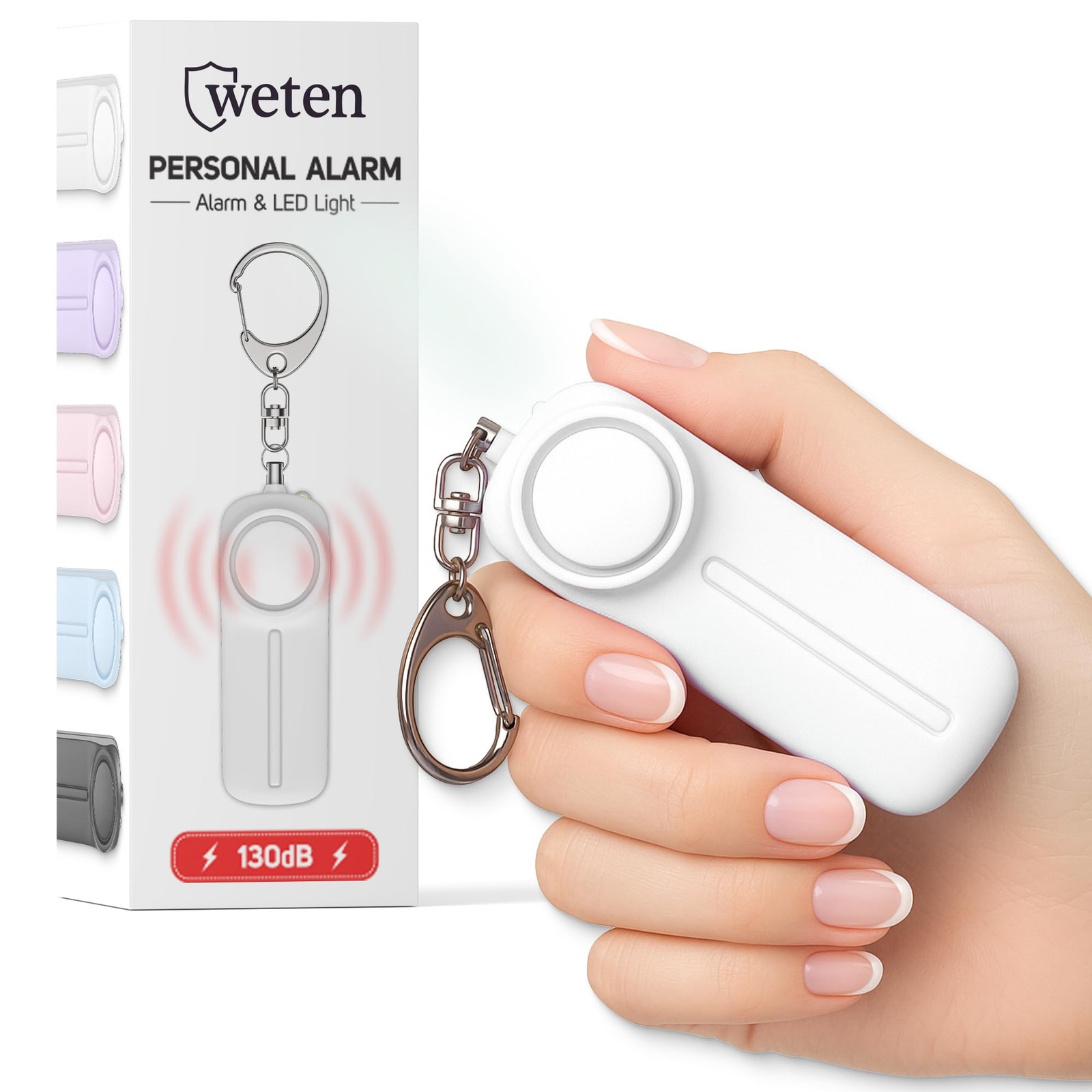 Personal Safety Alarm Keychain – 130dB Siren, LED Light, Panic Pin – Compact …