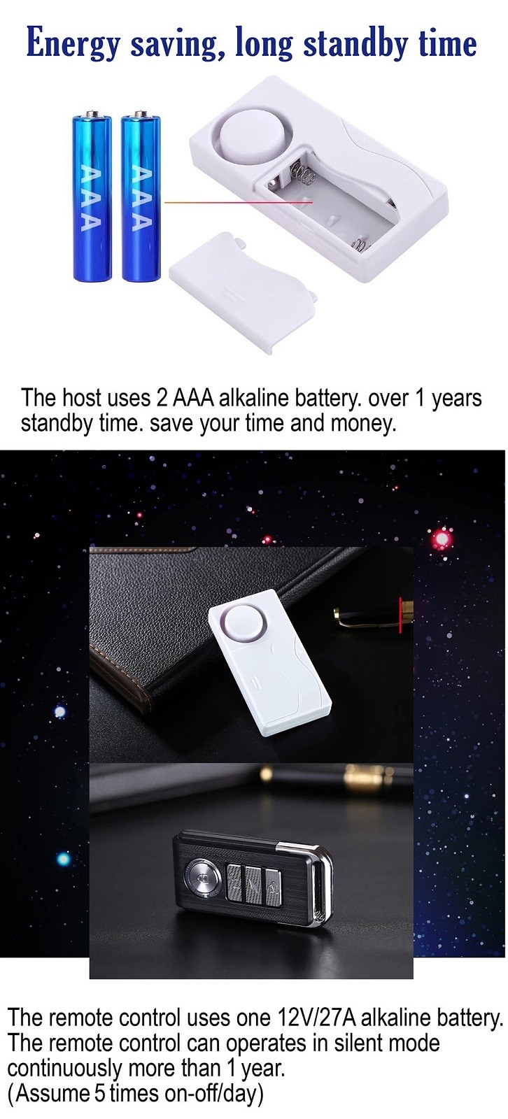 Wireless Door Burglar Security Alarm Magnetic Sensor with Remote Control
