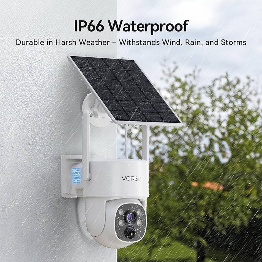 2K Solar Security Camera System, 10″ Monitor, 500GB HDD, 360° PTZ, 2.4/5G WiFi