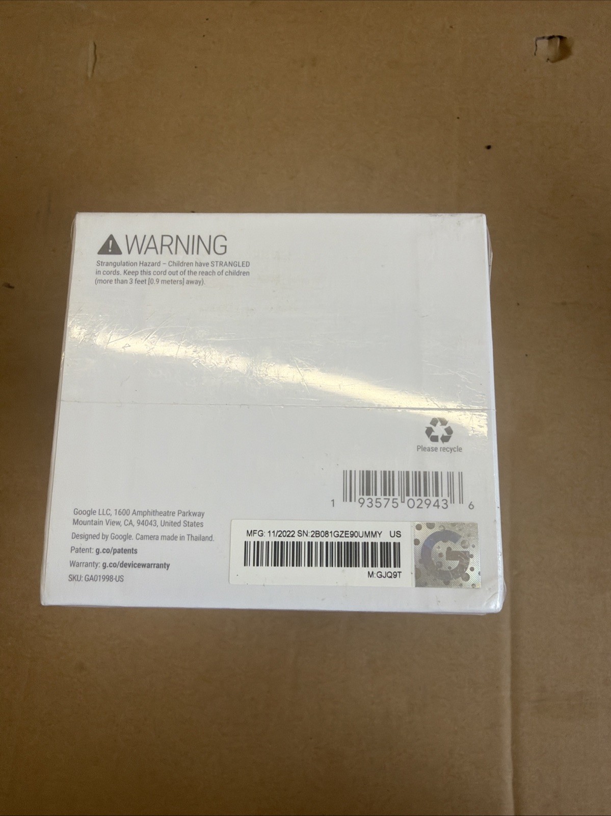 New Sealed Google Nest Cam 2nd Gen Indoor Wired Smart Home Security Camera