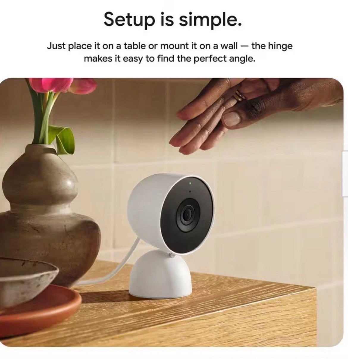 Google Nest Security Indoor Wired Camera 2nd Gen -Snow White GA01998-US (New)