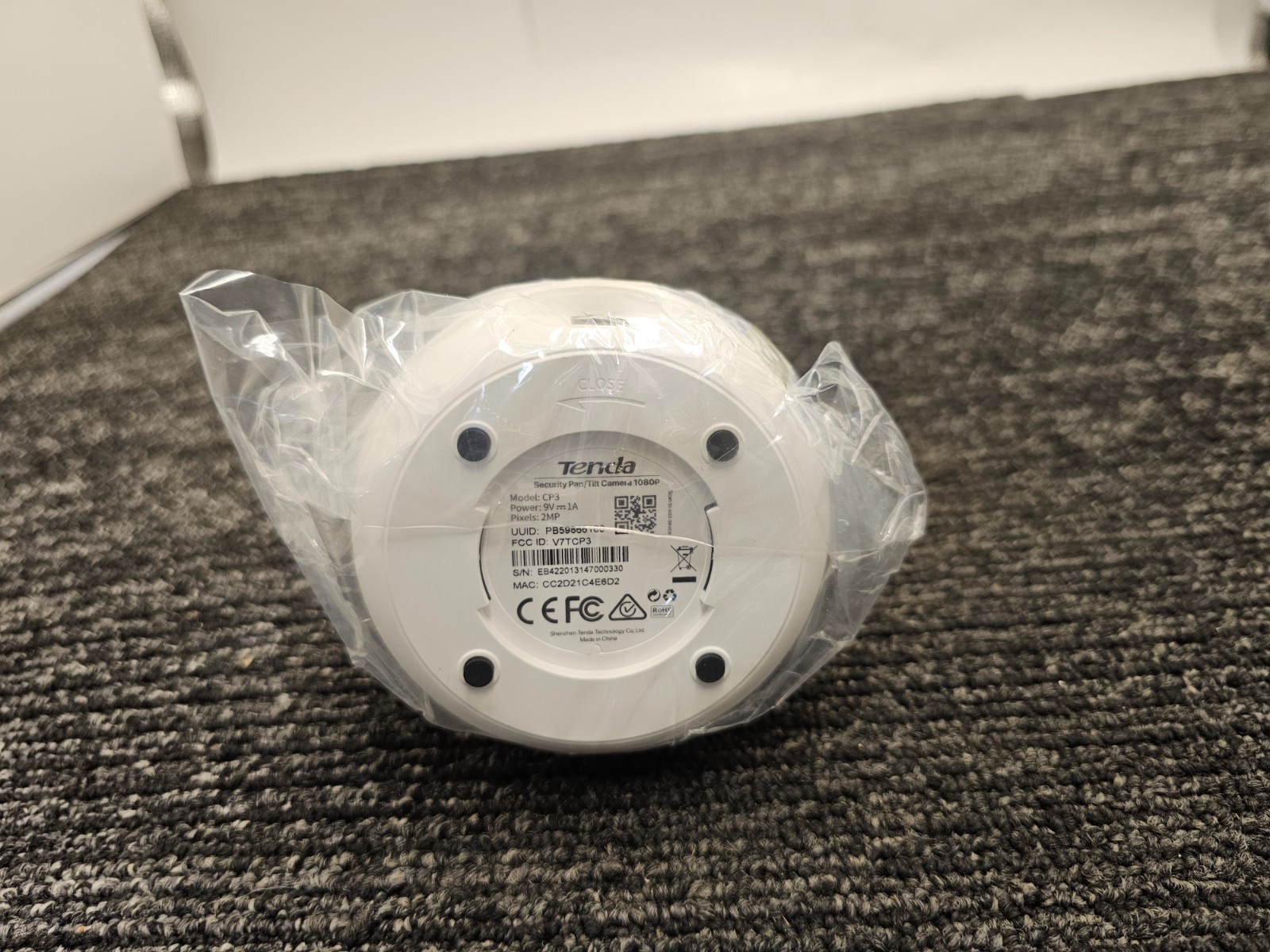 TENDA CP3 WIFI Surveillance Camera Wireless Horizontal Rotation 1080p 9V-1A 2MP