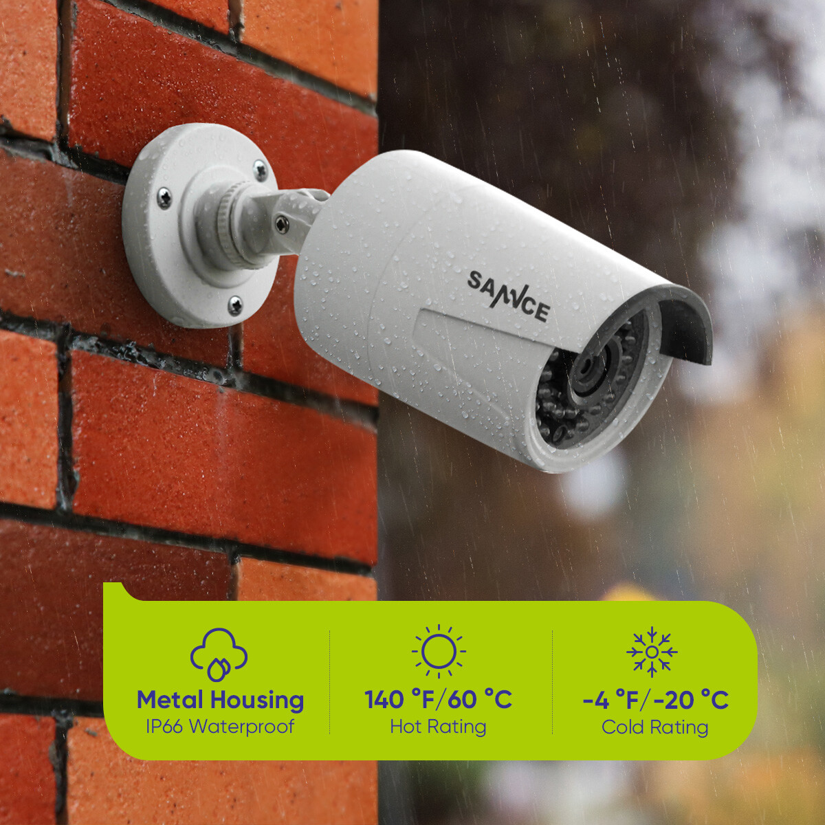 SANNCE 2PCS 5MP POE Security Camera Audio Mic Outdoor Video Night for N98PBD NVR