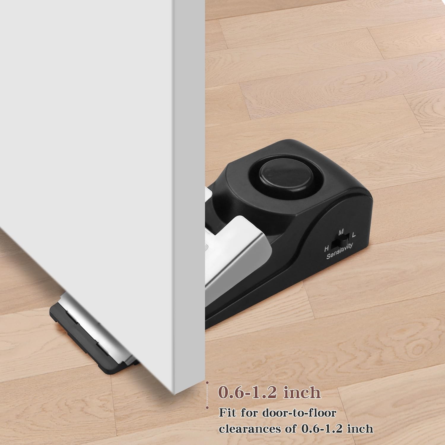 120DB Door Stop Alarm with Adjustable Sensitivity – 2 Pack for Home Security