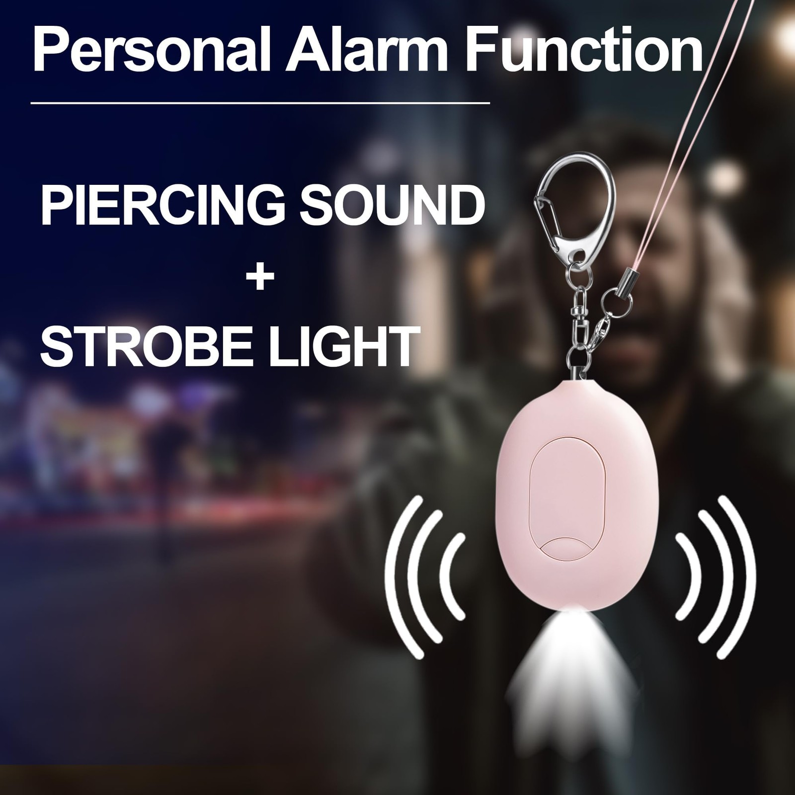 3-in-1 Personal Alarm & Door Handle Alarm & LED Light and Jeweled Pepper Spra…