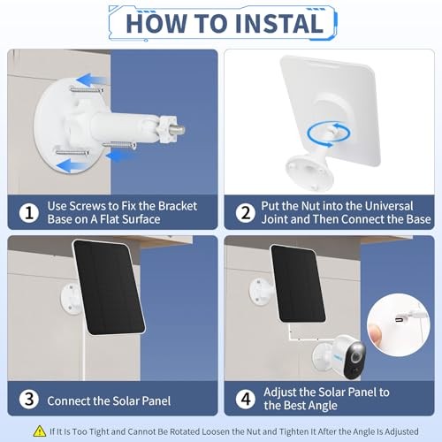 Solar Panel for Ring Camera, Outdoor Solar Charger for Security Cam |-pack 4w 2