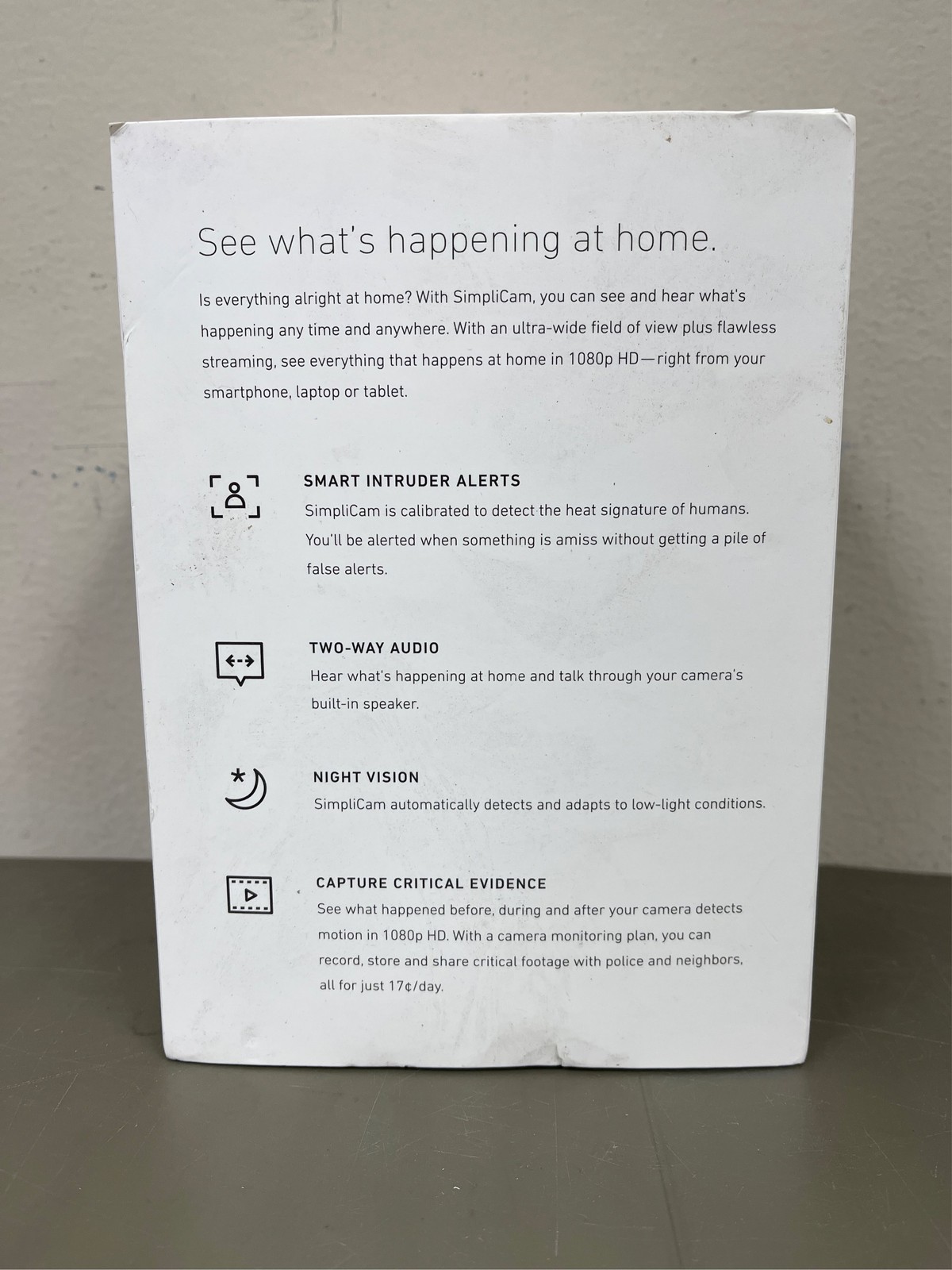 SimpliSafe Simplicam Indoor 1-Camera Hardwired Stick Up Cam Internet Cloud-bas 8