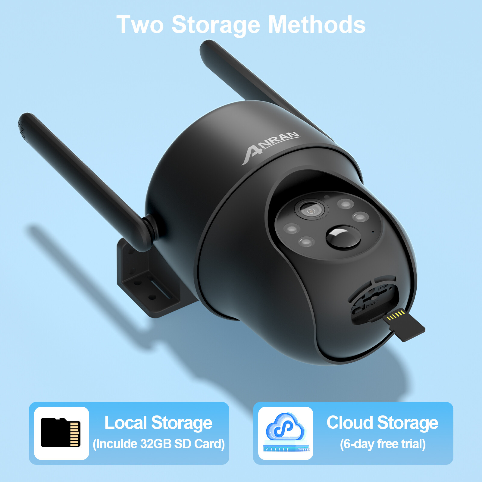 ANRAN 4G LTE Cellular Solar Security Camera 360° Live View 3MP Outdoor Wireless