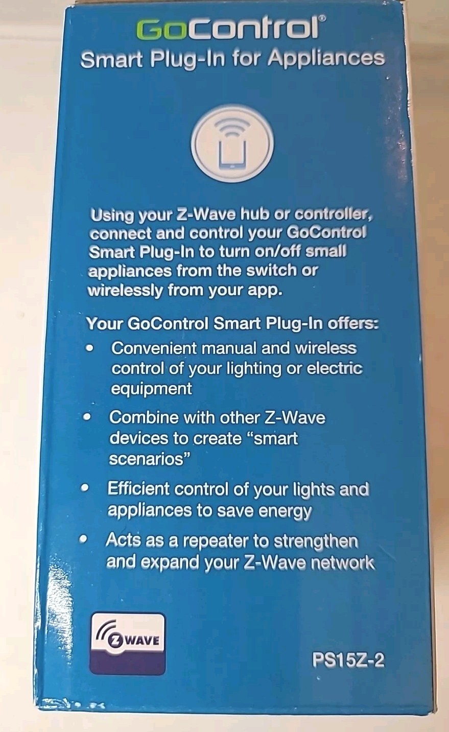 Go Control Smart Plug-in For Appliances PS15Z-2 Z-Wave