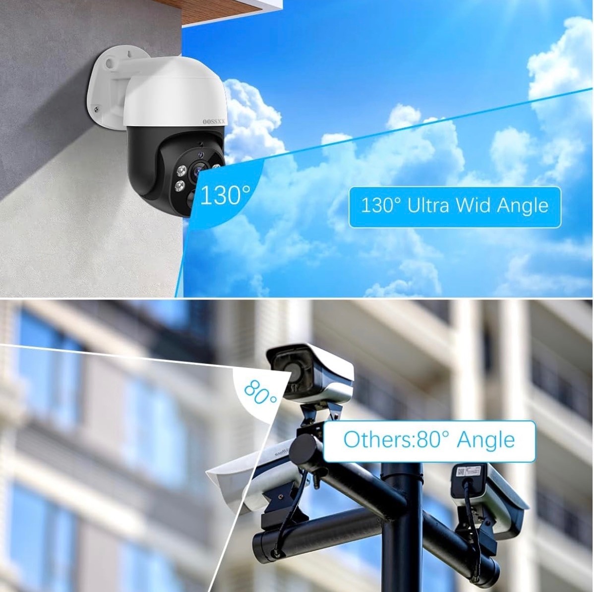 OOSSXX 4K/8 Megapixel/ 6 Camera / 2-Way Audio PoE Wired Outdoor Security Cameras