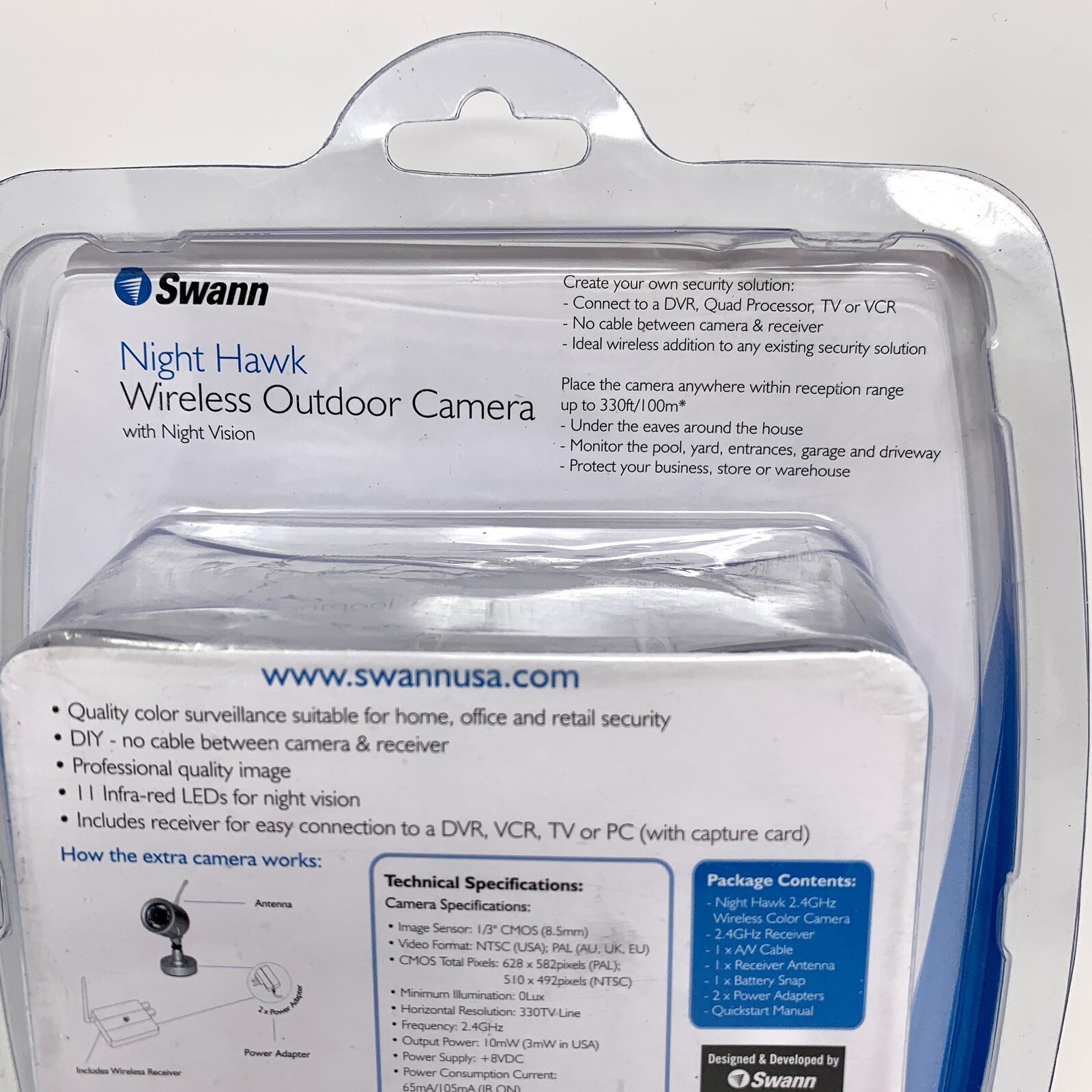 Swann Night Hawk Wireless Outdoor Camera & Receiver with Night Vision – NEW