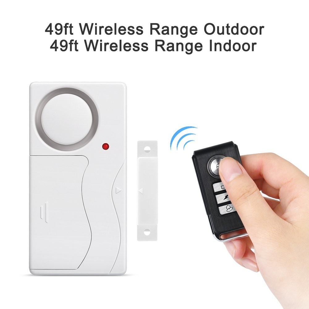 Wireless Magnetic Sensor Door Window Burglar Alarm with Remote Control Home Shop