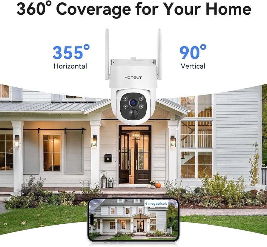 (YBL) Solar Wireless Security Camera System 2.5K PTZ 2 Cameras 10” Monitor NVR