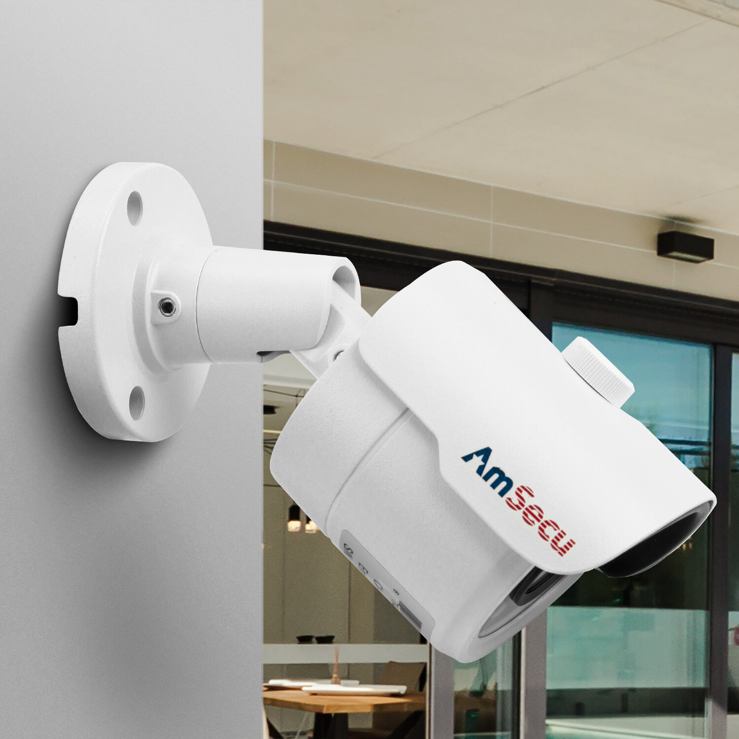 AmSecu 4K 4CH Smart Security Camera System w/ 4 x 4K 8MP 3.6mm Bullet Cameras