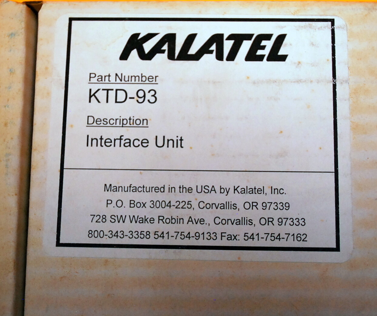Kalatel KTD-93 Auxillary Device Driver / Interface Unit
