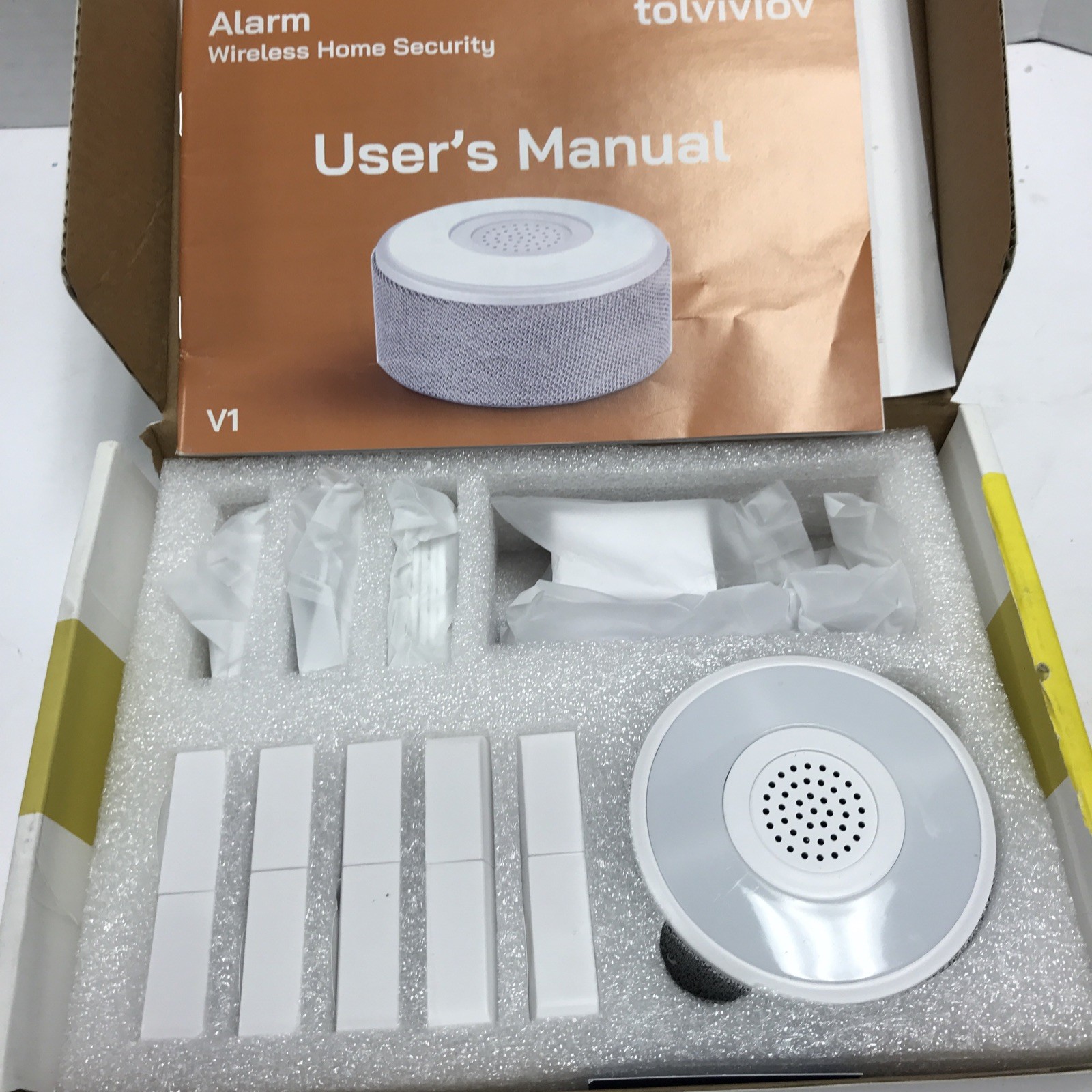 tolviviov WiFi Smart Door Alarm System 8-Piece Kit with App & Alexa