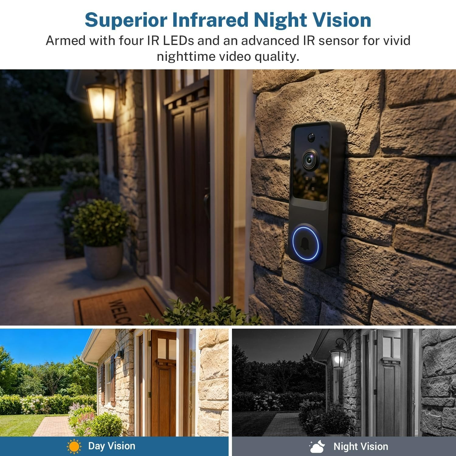 SoraNari Wireless Video Doorbell Camera 1080P FHD Night Vision